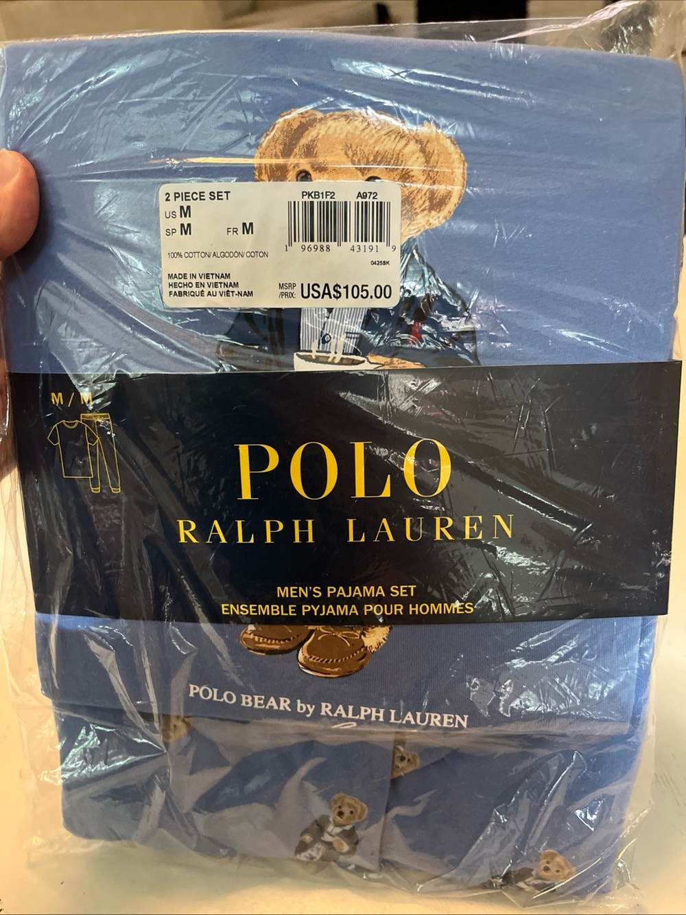 NWT Polo Ralph Lauren Polo Bear Lounge Pajama Set Men Medium $105 Sealed New